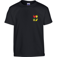 T-Shirt Apfel Citrus Ananas Banane schwarz XL